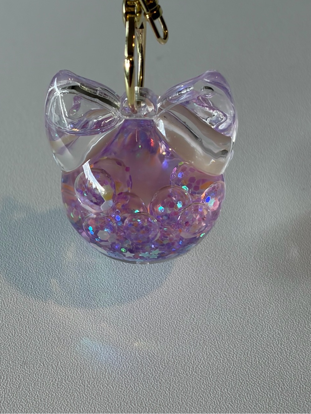 Kawaii Wristlet Keychain with Charm, Cute Glitter Floating Cat Liquid Shaker Key - Picture 4 of 8